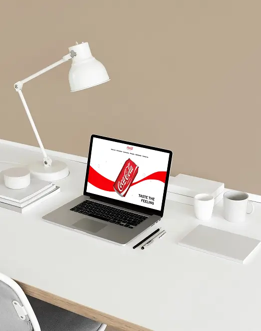 Creative web designer portfolio project for Coca-Cola Guam and Micronesia, featuring a visually engaging, functional website created by Wave & Wonder.